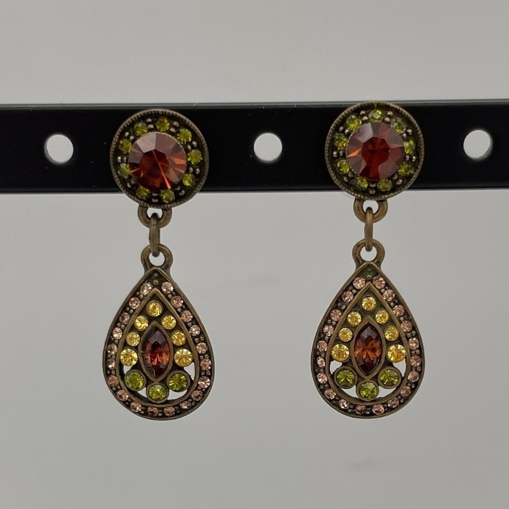 Heidi Daus Swarovski Crystal Gem Dangle Earrings